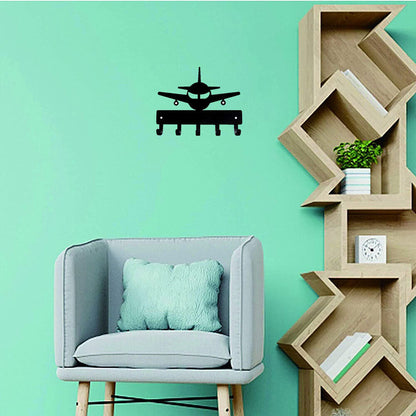 Airplane #1 Key Rack Hanger - 6 inch Wide Metal Wall Art