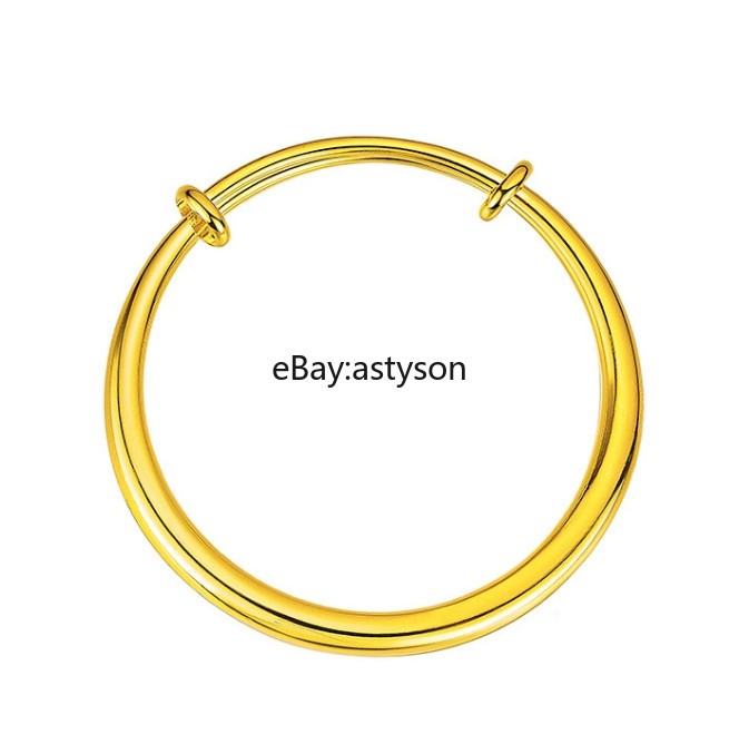Solid round push-pull 24K Gilding Yellow Gold Plated Bracelet Jewelry