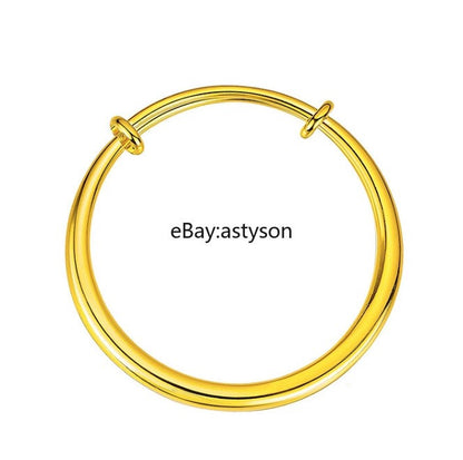 Solid round push-pull 24K Gilding Yellow Gold Plated Bracelet Jewelry
