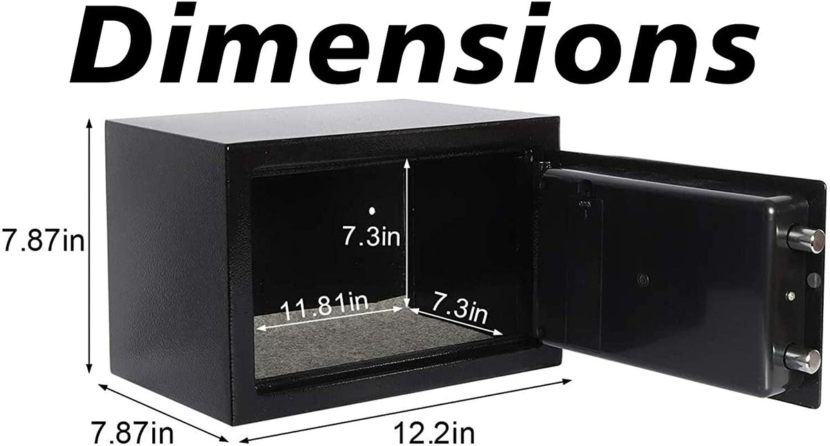 Electronic Safe with Digital Keypad + Keys, Program your own 3 to 8 Digit Pin