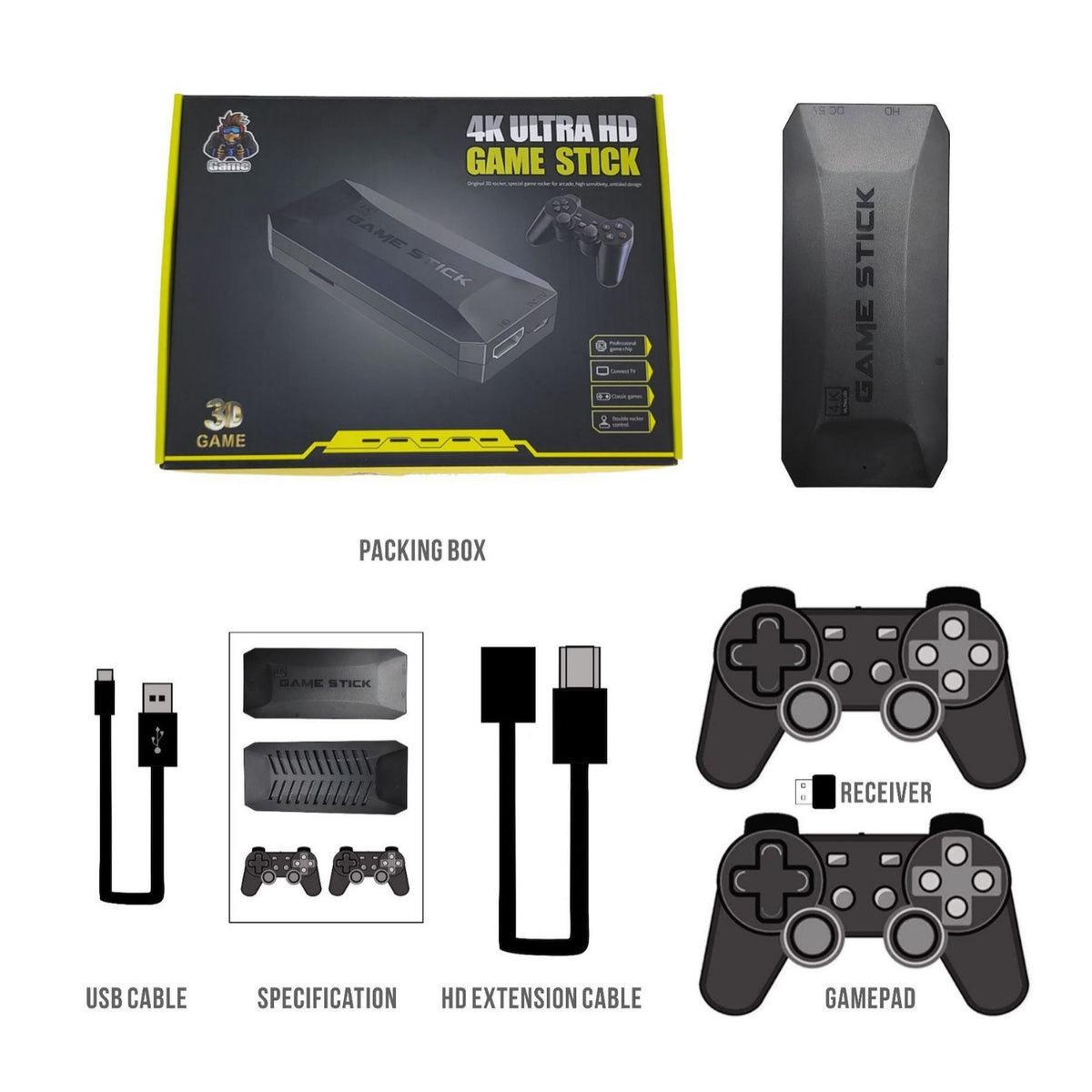 M16 4K Video Game Console TV HD Double Wireless Controller HD Compatible