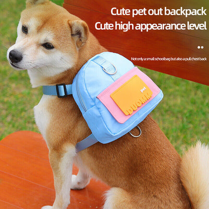 Pet Snack Self Backpack Dog Outdoor Travel Pouch Dog School Bag Waterproof Cute⌒