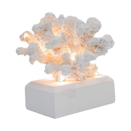 Modern Coral Figurines Sculpture Statue LED Luminous Crafts Decorative