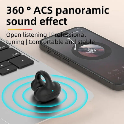Bluetooth 5.3 Wireless Earbuds Ear Clip Bone Conduction Headphones Sport Headset