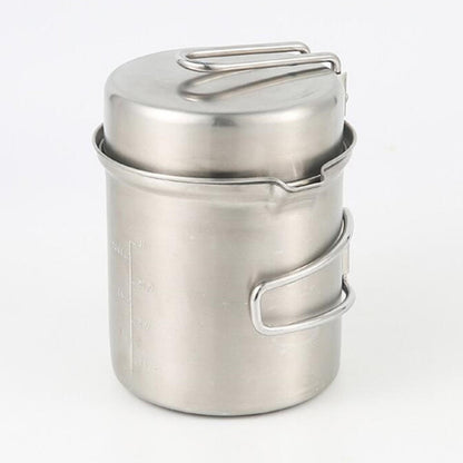 Portable 304 Stainless Steel Camping Cookware Set Hiking Tool Accessories B
