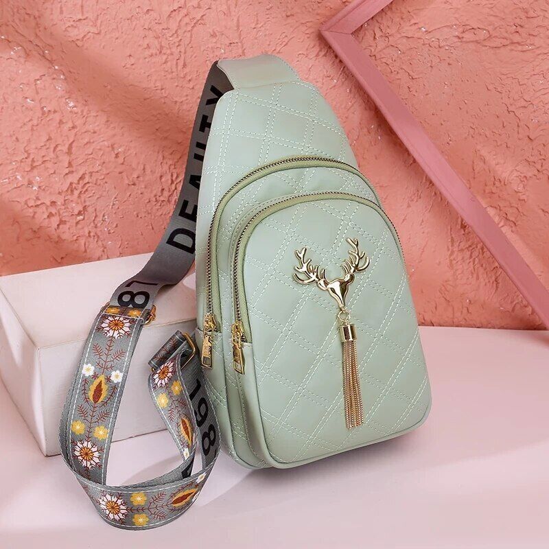 Tassels Women Crossbody Bags Chest Bag PU Waist Belt Bag Handbag