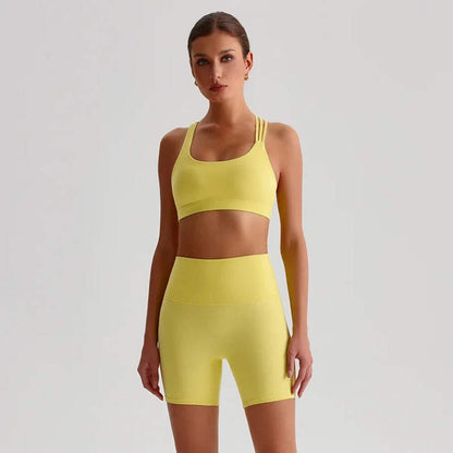 Women Gym Yoga Set – Spaghetti Strap Sports Bra & Leggings