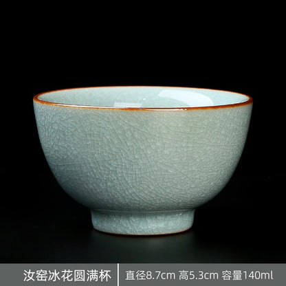 140ML Exquisite Ceramic Ice Flower Master Cup Tea Cup Decoration Ornament