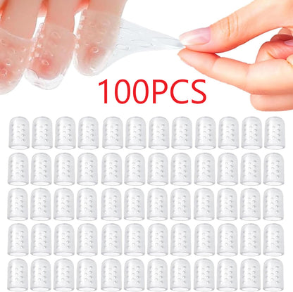 100 Pcs Clear Silicone Toe Protectors, Breathable and Anti-Friction Toe Covers