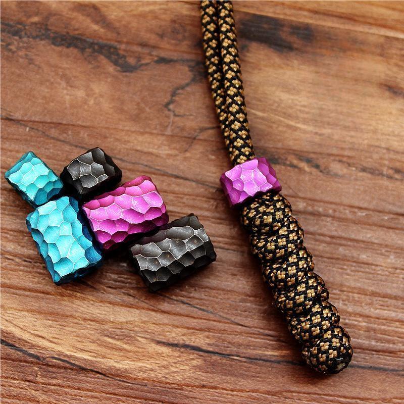 Titanium Alloy Knife Bead Lanyard Paracord Pendant Bracelet Bead Zip Head DIY