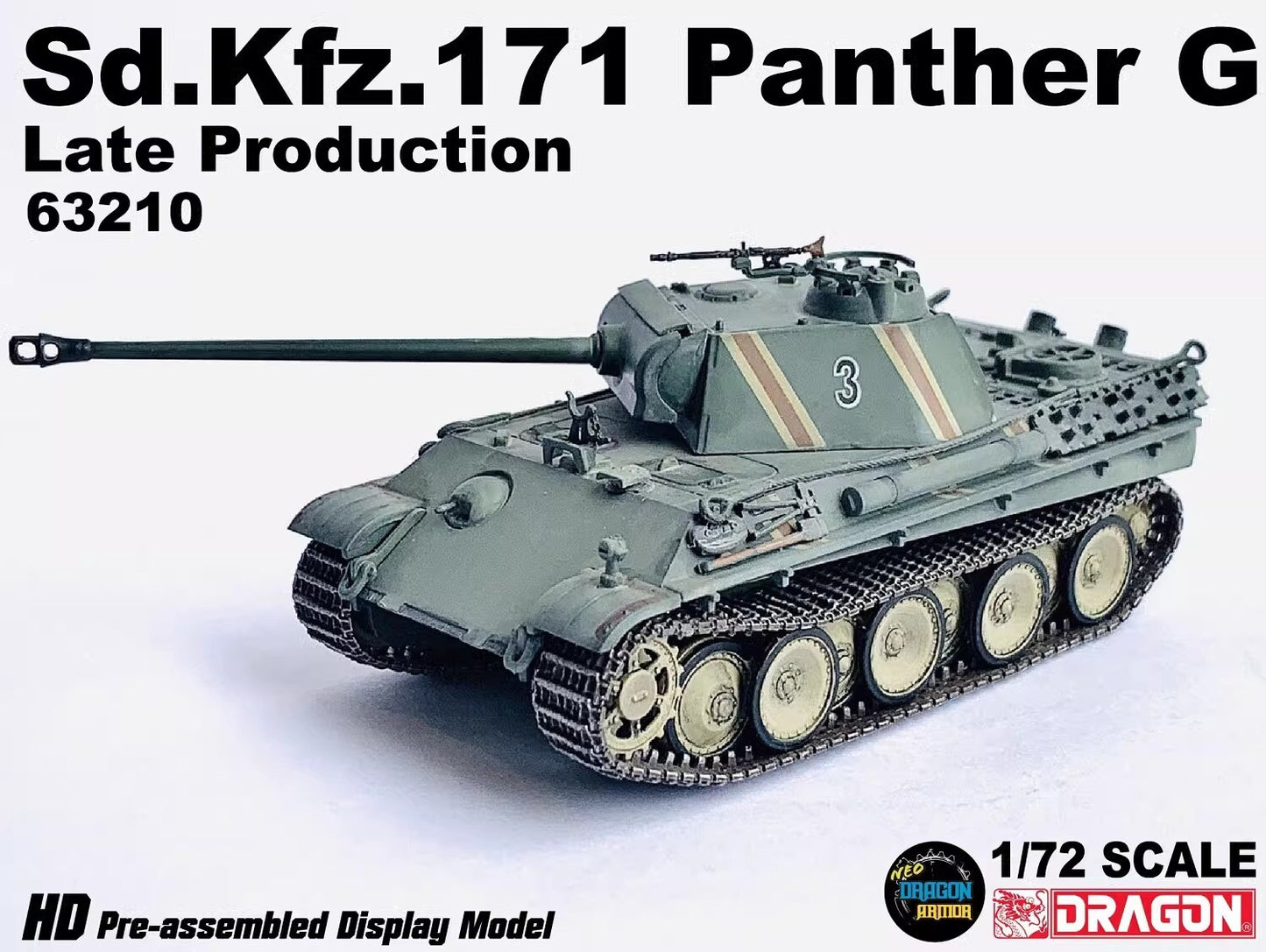 Dragon 1/72 German Panther G Panther Die-cast Tank 63210 Finished Model