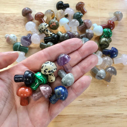 Mini Crystal Mushrooms Agate Stones Natural Quartz Gem Crystal Healing
