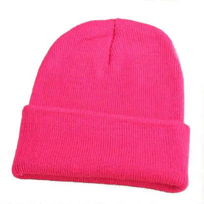 Beanie Hat Men Women Plain Knit Ski Cap Warm Elastic Skull Winter Cuff Thermal