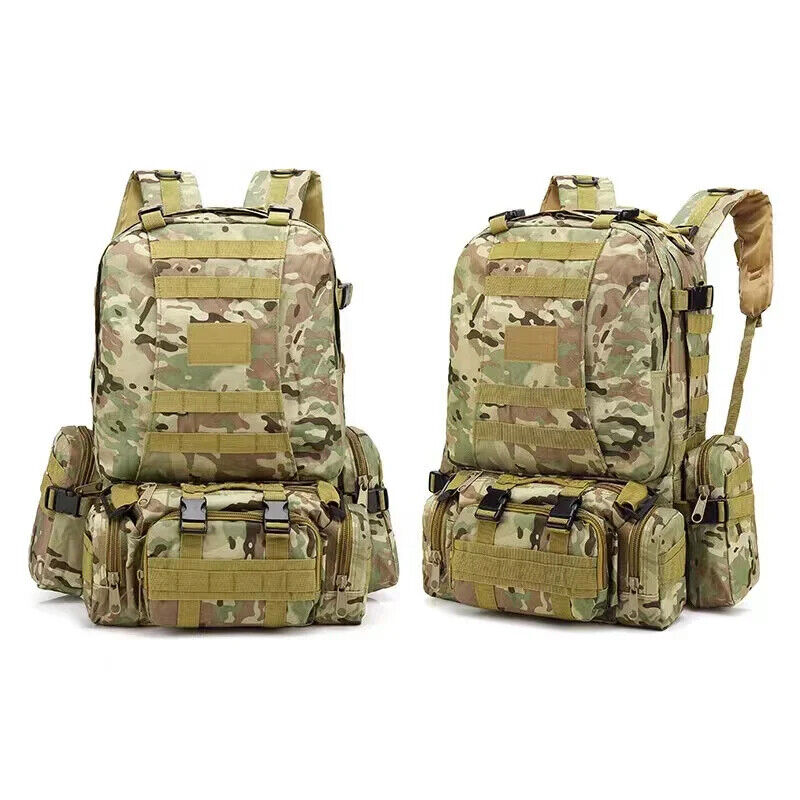 50L Tactical Backpack Backpacks 4 in 1 Molle Sport Bags Outdoor Hiking Camping