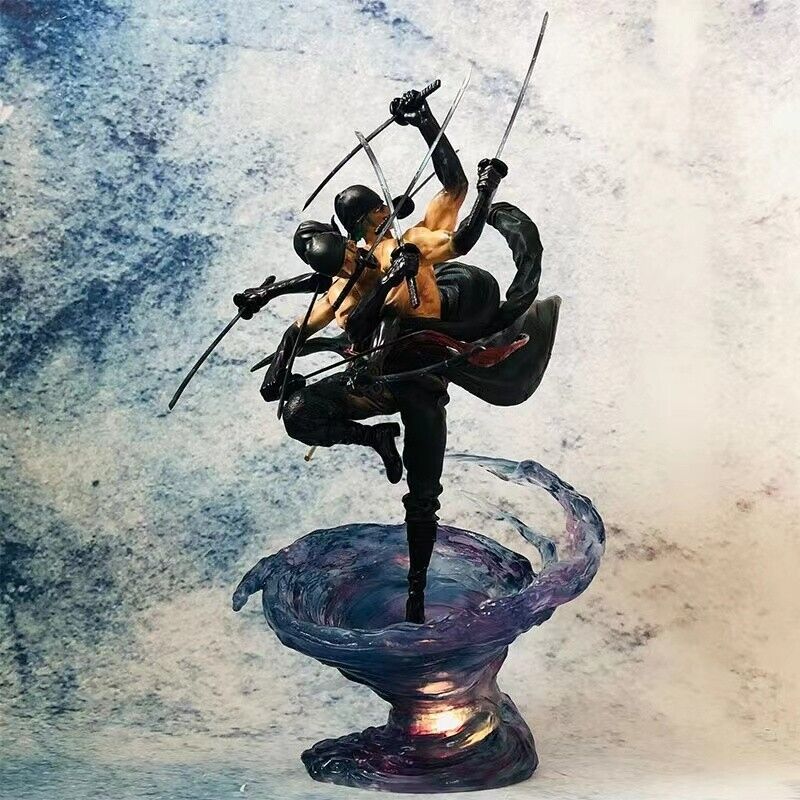 Anime One Piece Roronoa Zoro Action Figure Statue PVC Model Tornado Nine Knife