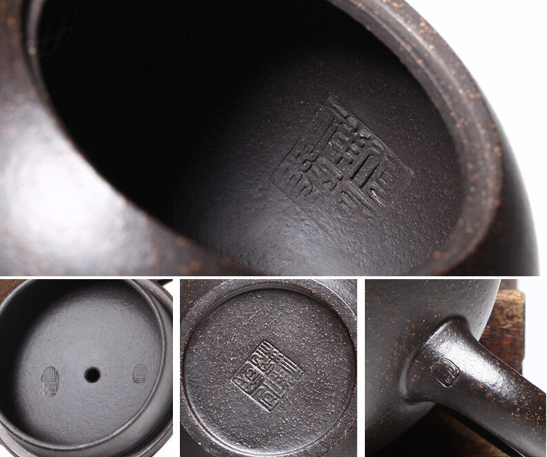Xishi Tea Pot Marked Ball Shaped Infuser Holes China Real Yixing Zisha Pot 350ml
