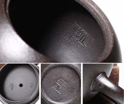Xishi Tea Pot Marked Ball Shaped Infuser Holes China Real Yixing Zisha Pot 350ml