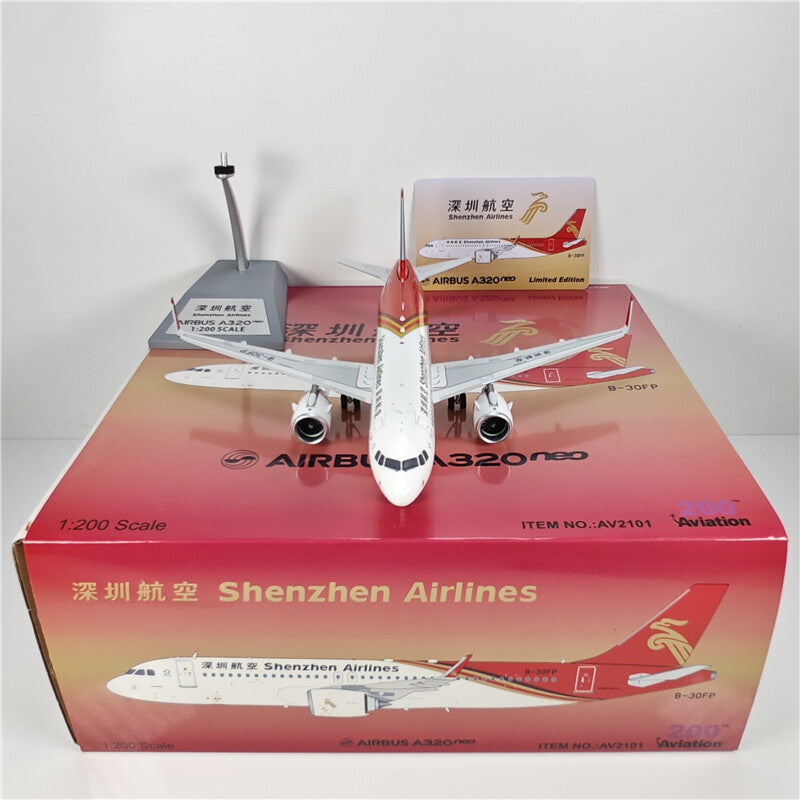 1:200 Aviation Shenzhen Airlines AIRBUS A320NEO Passenger Airplane Diecast Model
