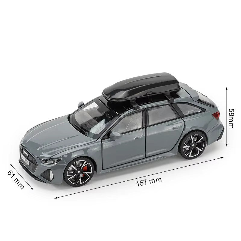 1/32 Audi RS6 Miniature Diecast Toy Car Model Sound & Light Doors Openable Educa