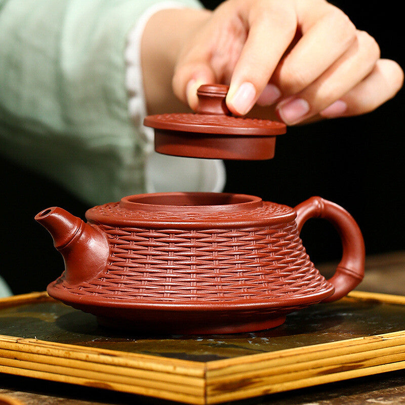 Handmade Tea Pot Original Ore Yixing Zisha Dahongpao Clay Marked Pot Engraved