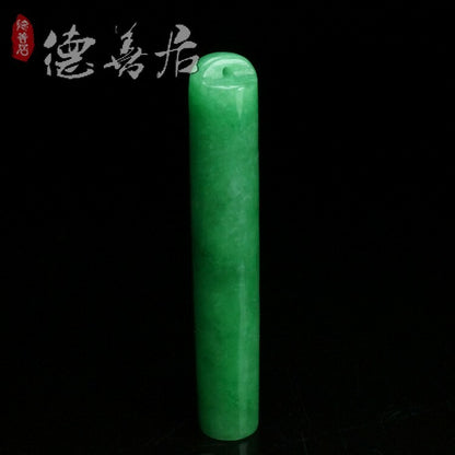 Old Chinese Rare Collect Antique Jade Hat Pendant Feather Tube 翡翠翎管
