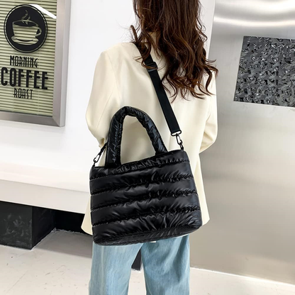 YFGBCX Puffer Tote Bag for Women Quilted Puffy Handbag Lightweight Winter Down