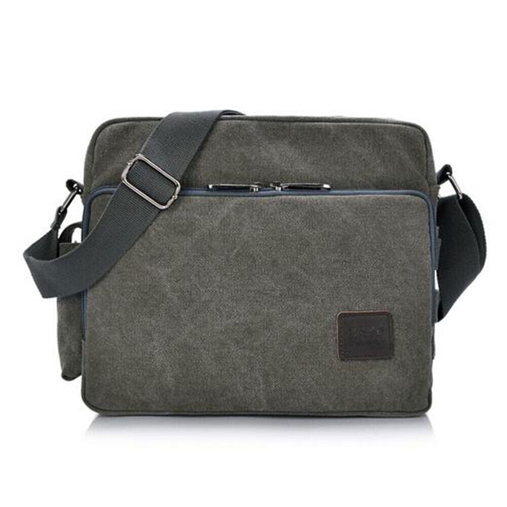Men Vintage Military Canvas Crossbody Bag School Satchel Messenger Shoulder Bags