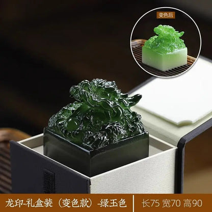 Color Changing Tea Pet Decoration Chinese Style Dragon-Printed Tea Tray Tea Set