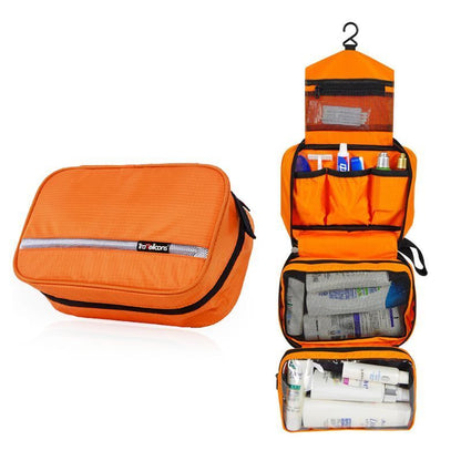 Toiletry Bag Black Travel Cosmetic Nylon Organizer Waterproof Makeup Storage 1PC