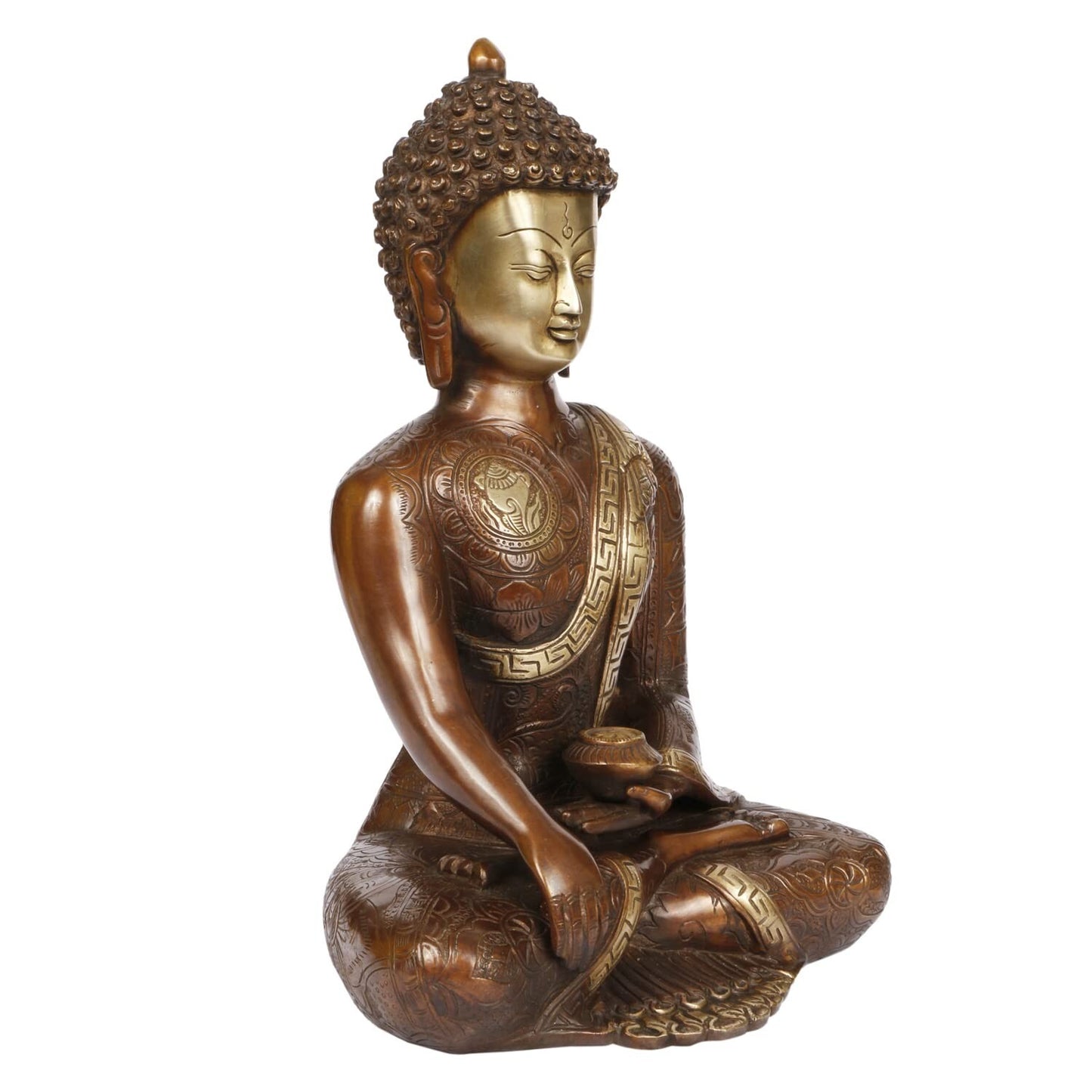 Brass Lord Gautam Buddha Idol Figurine Home Decor Vastu Feng Shui Buddhism