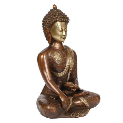 Brass Lord Gautam Buddha Idol Figurine Home Decor Vastu Feng Shui Buddhism