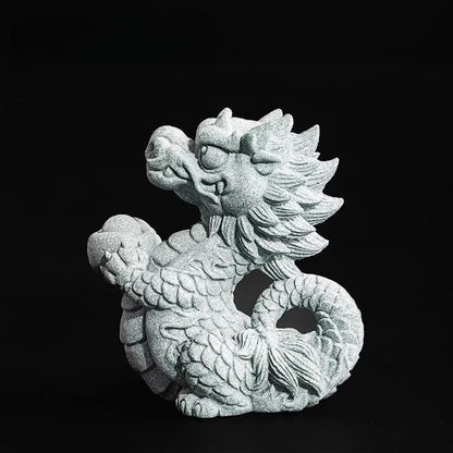 Green Sand Stone Tea Pet Tea Playing Ornaments 11cm Kung Fu Tea Tray Decoration
