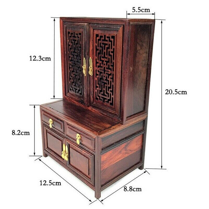 Wooden Carved Miniature Cabinet Buddha Altar Butsudan Shrine Praying Decor