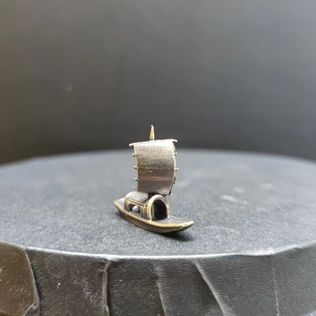 Copper Bonsai Suiseki Micro Landscape Decoration：sailboat