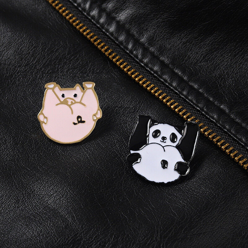 Lovely Black White Panda Enamel Pin Brooch Cartoon Lapel Badge Bag Book Jewelry