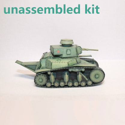 DIY 1/35 Soviet MS-1 S Escort Tank 3D Paper Model Tank Paper Model Unassembled