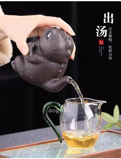 ZiSha Clay Teapot Handmade Cute Monster Artwork Water Pot Home Decor Collection