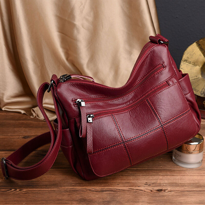 Multi-layer Soft Leather Leisure Crossbody Shoulder Bag Handbags Purse for Women