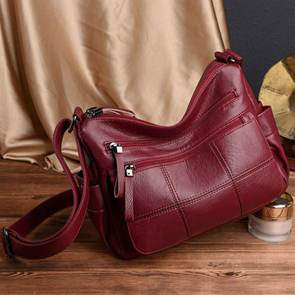 Multi-layer Soft Leather Leisure Crossbody Shoulder Bag Handbags Purse for Women