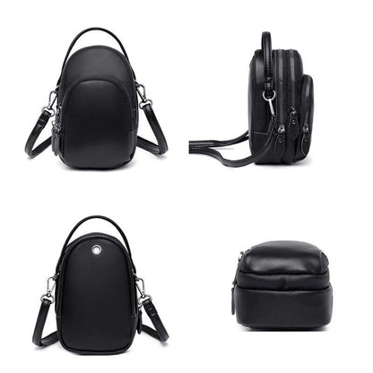 Soft Cowhide Bag 3 Layers Handbag Fashion Genuine Leather Shoulder Crossbody Bag