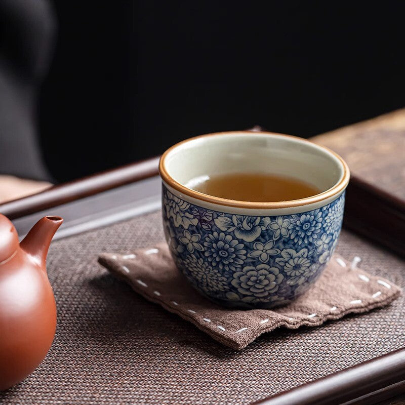 One Cup Blue-and-white Porcelain Tea Cup Antique Style Dehua Master Cup Of Tea
