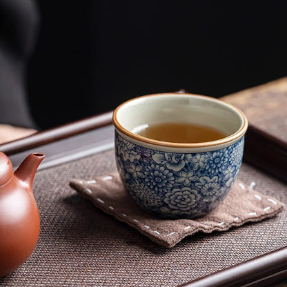 One Cup Blue-and-white Porcelain Tea Cup Antique Style Dehua Master Cup Of Tea