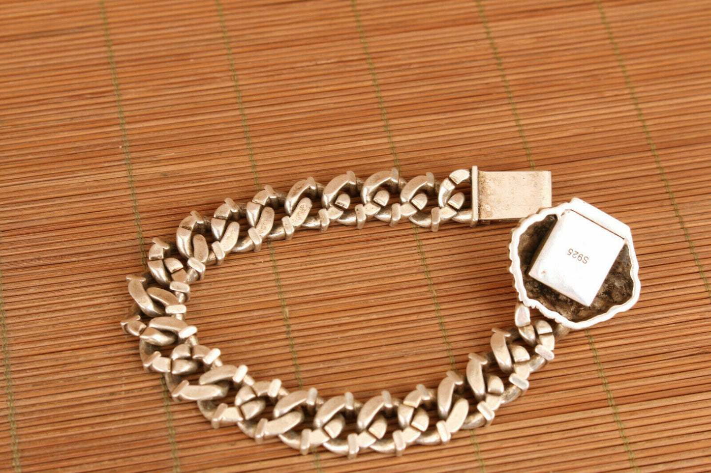 chinese miao silver hand cast Lion leo statue bracelet jewel gift