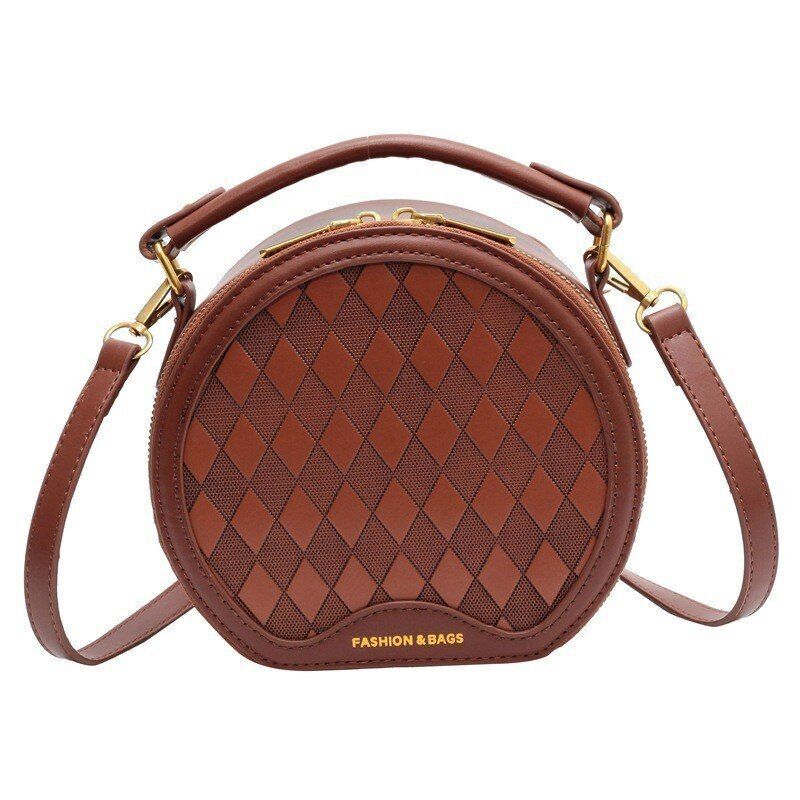 Crossbody Bag Vintage Leopard Print Synthetic Messenger Round Purse Shoulder Bag