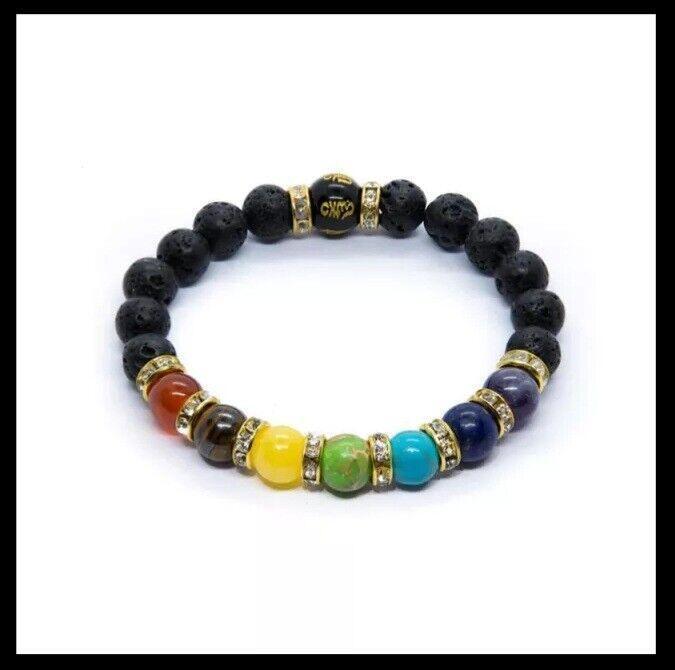 Pulsera De 7 Chakras Para Hombre Y Mujer, Cristal Natural, Curación De Ansiedad,