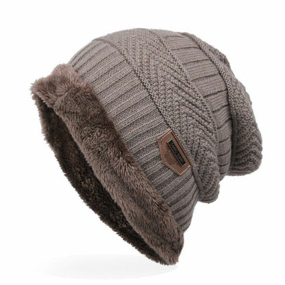 knitted black hats Thick warm and Bonnet Beanie Soft Knitted Cotton Acrylic Blue