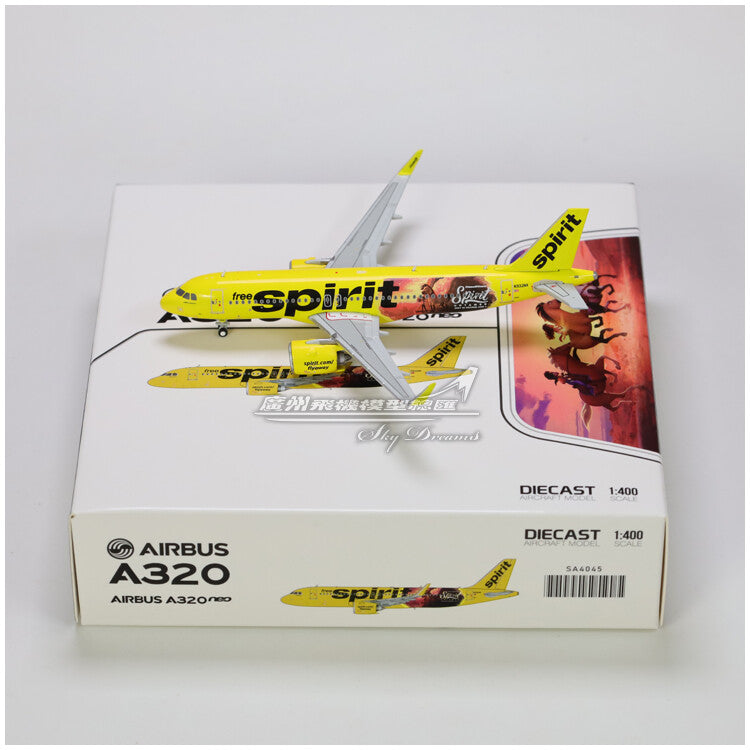 1:400 JC Wings Spirit Airlines Plane Airbus A320neo Diecast Aircraft Model
