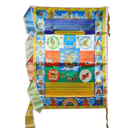 Wind Horse Prayer Flag -Fabric Tibetan Buddhist Flags Tibet Sutra Flying Banners