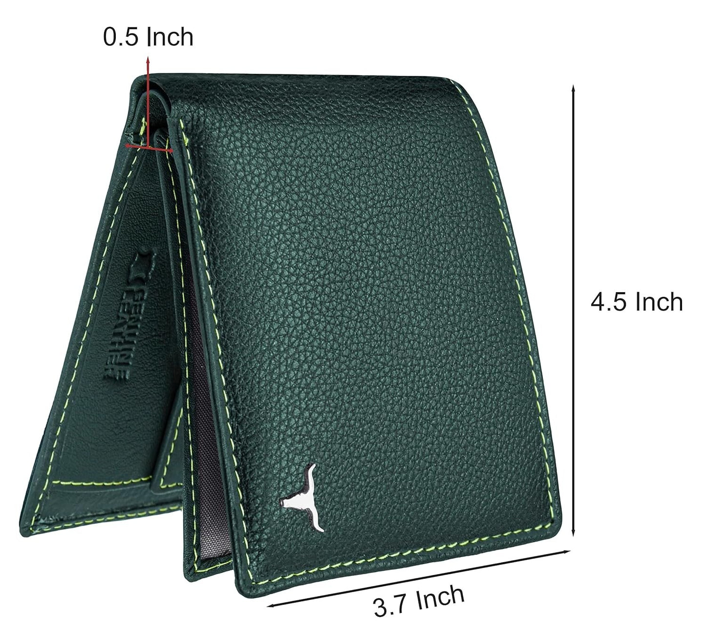 New Green Bi-Fold Leather Men's Wallet RFID Protection Gift Item