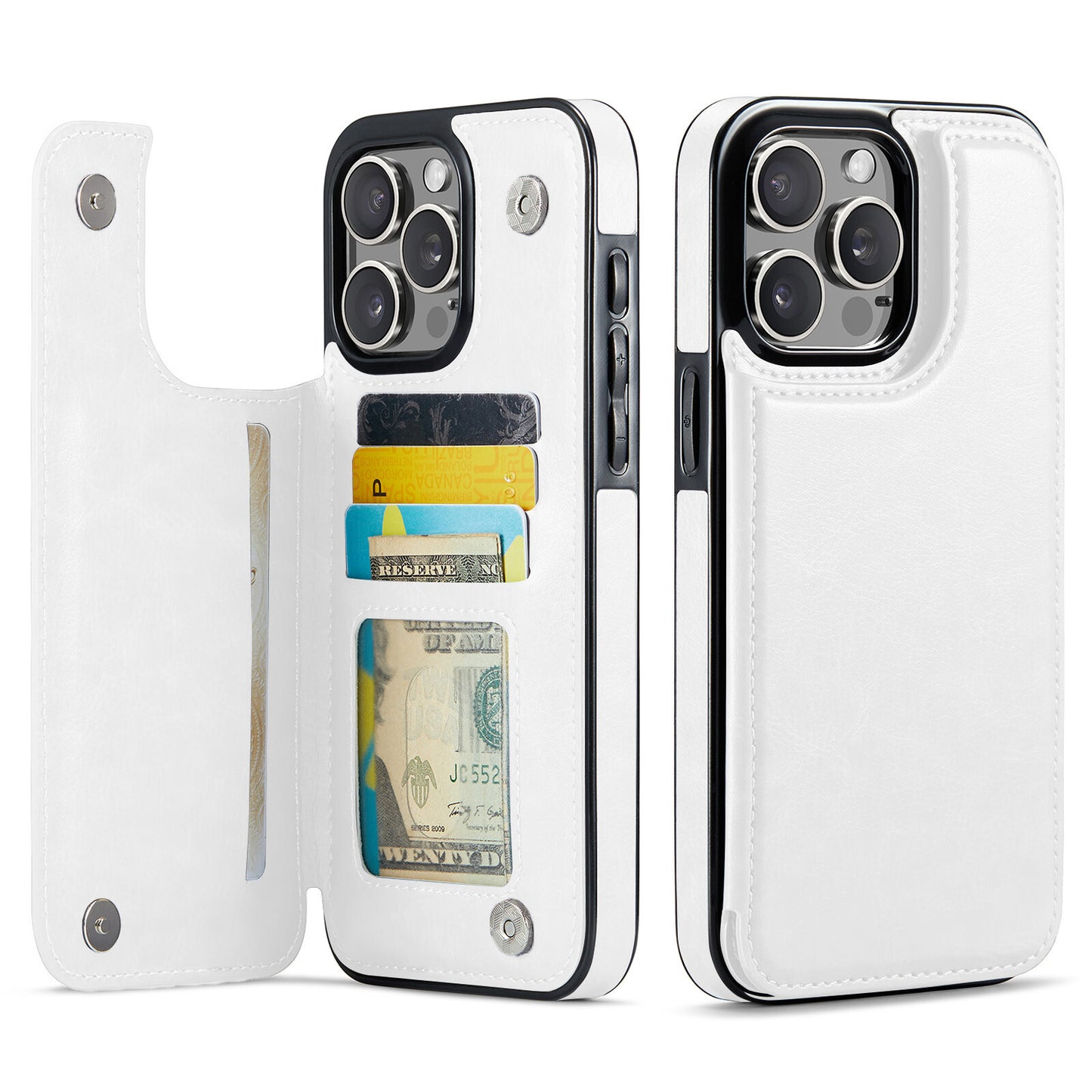 Wallet Card Holder Case for iPhone 16e 15 14 13 12 11 Pro Max XS Leather Cover